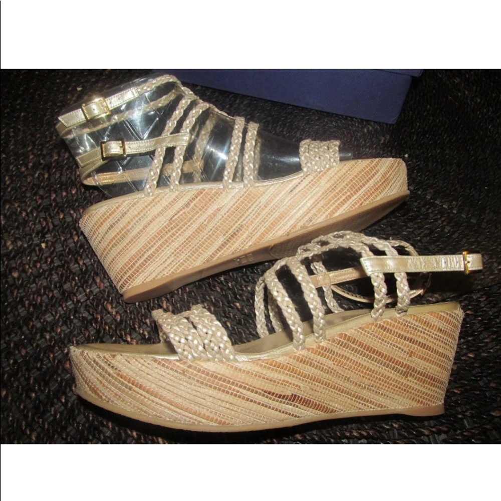 Stuart Weitzman Summer Lolone Raffia Wedge Sandals - image 7
